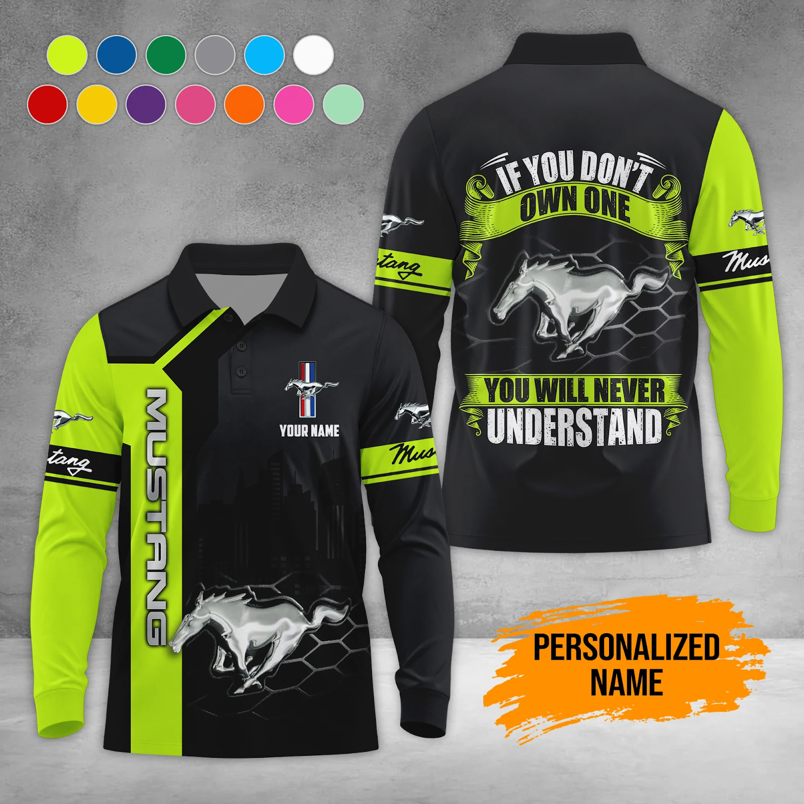 Personalized Name Love Muscle Car FM All Over Printed Clothes  DA806