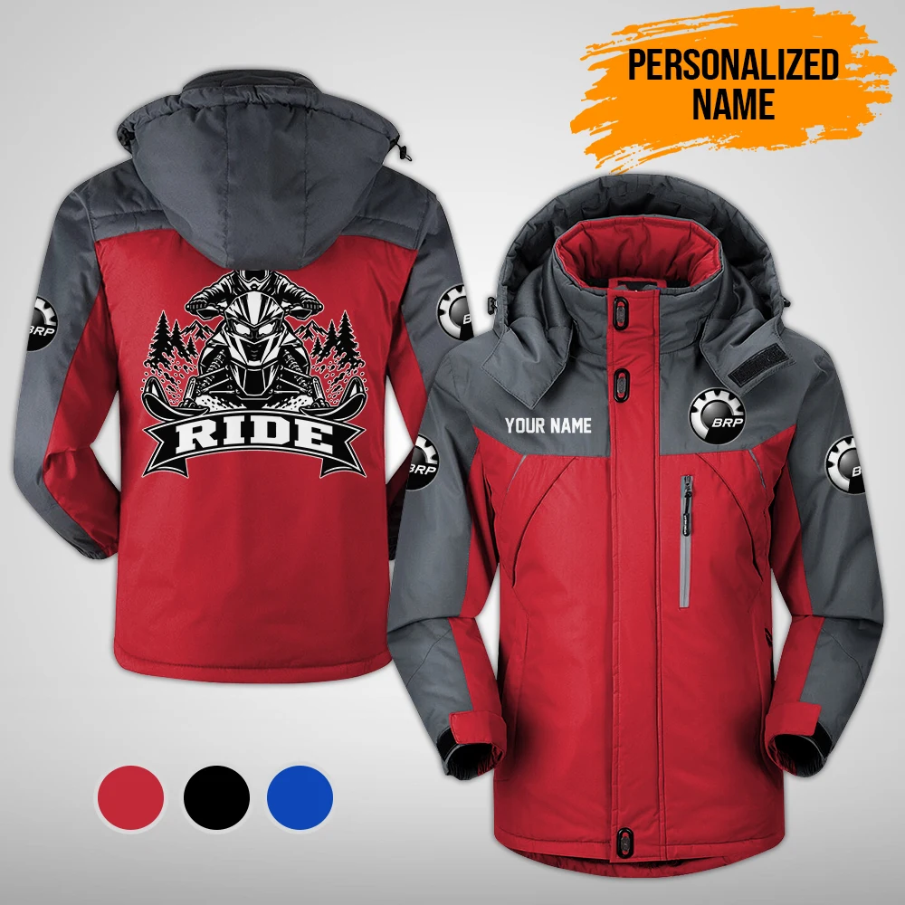 Personalized Name Ski Snowmobile Thickened Reflective Mountaineering Jacket DA828