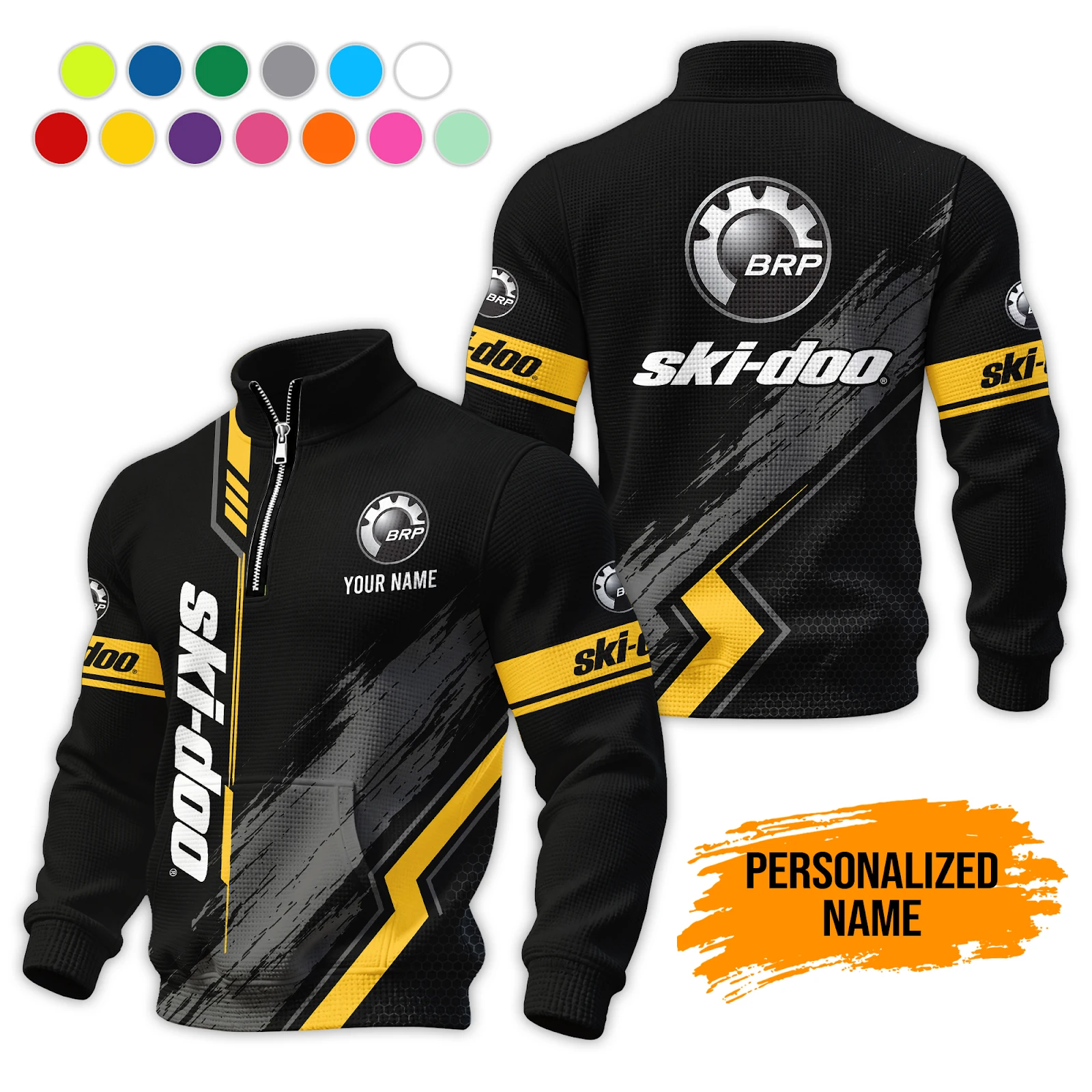 Personalized Name Love Snowmobile 3D Printed Waffle Sweatshirts PL263