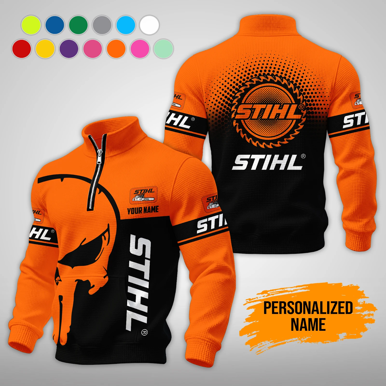Personalized Name Love Stihl Waffle Sweatshirts PM319