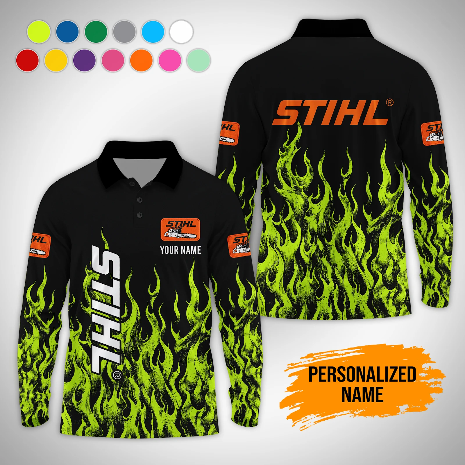 Personalized Tree Service Chainsaw Quarter Zip & Sherpa Pullover PM322