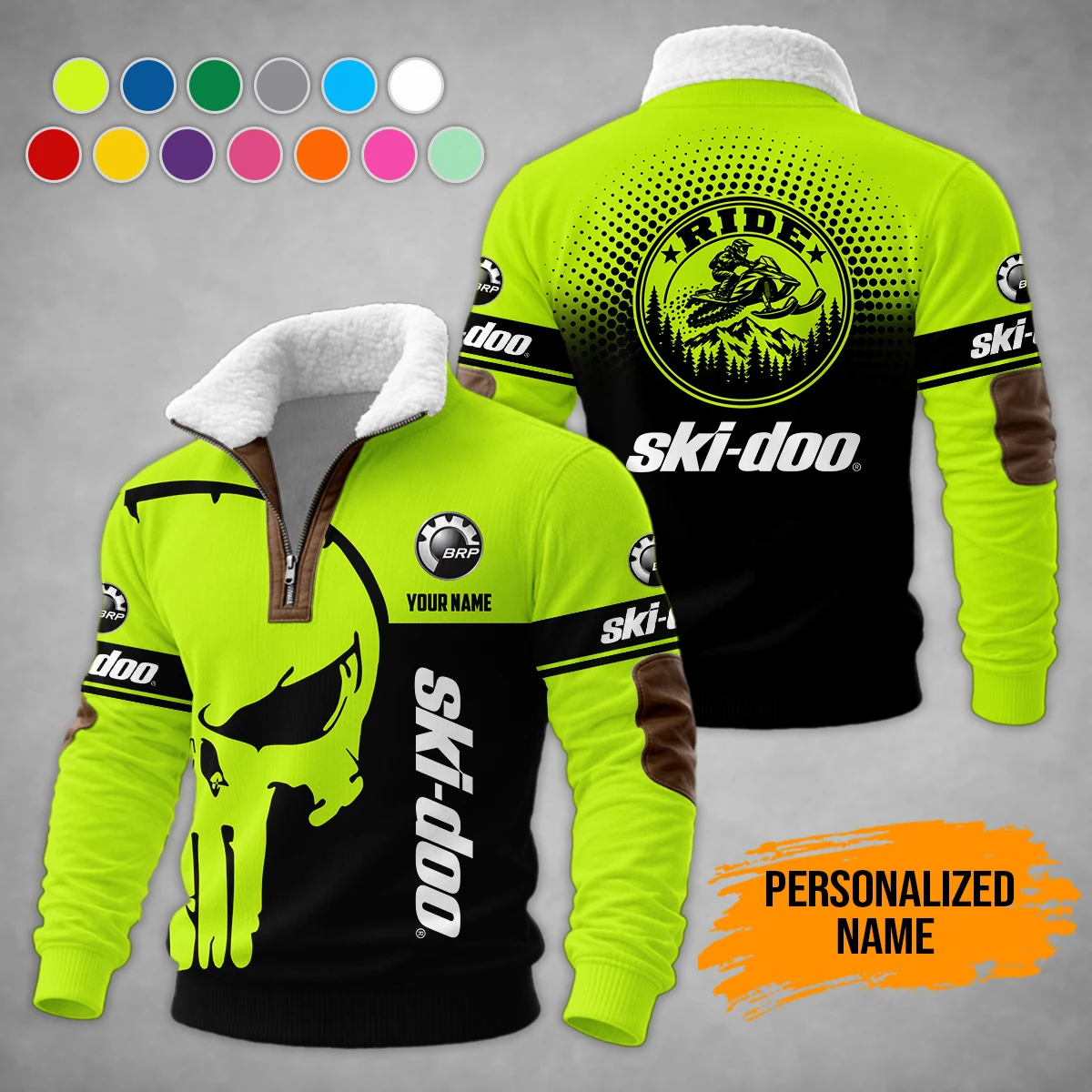 Custom Name Ski Snowmobile 3D Printed Collar Sweater  DA859