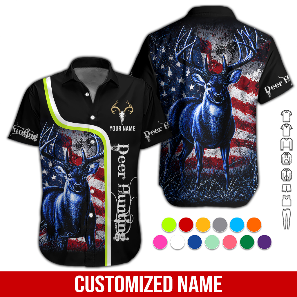 Personalized Name American Deer Over Printed Clothes DA407