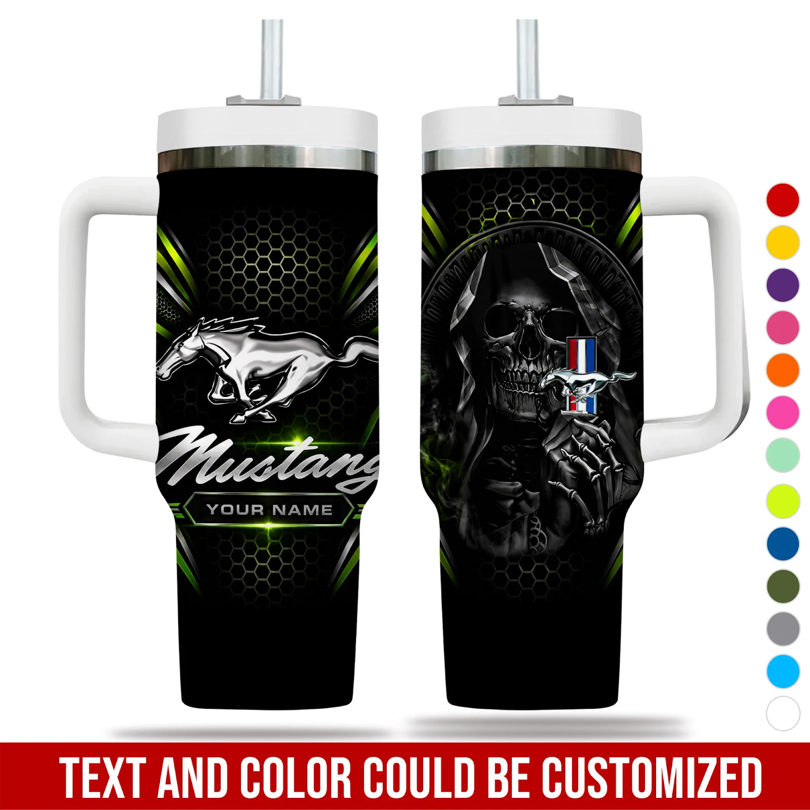 Personalized Name Love Muscle Car FM Stainless Steel Tumbler GL836